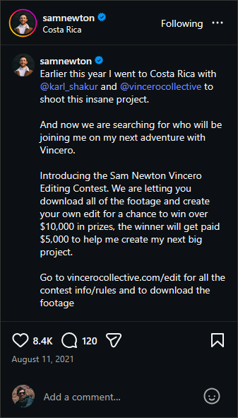 Vincero Contest Announcement